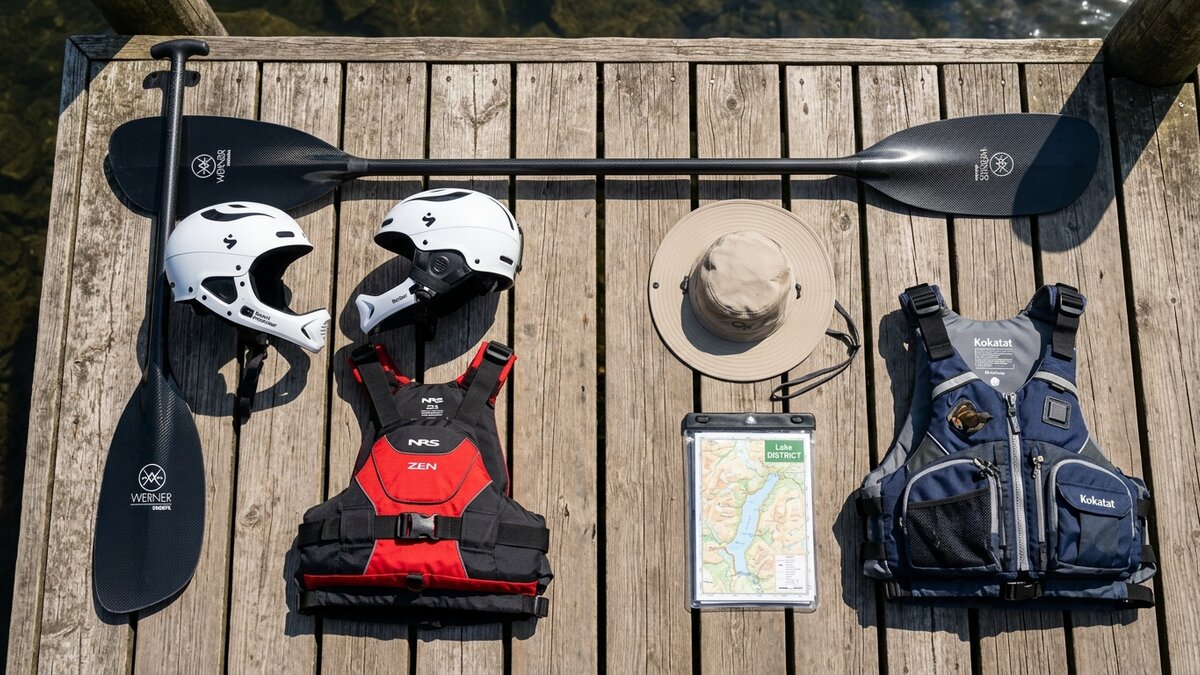 Touring kayak paddle and PFD versus surf kayak gear